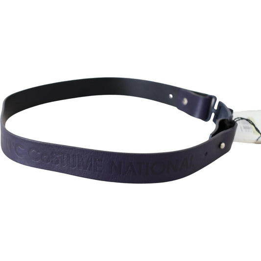 Costume National Black Leather Normal Logo Buckle Waist Belt BEL61051- 85