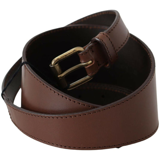 PLEIN SUD Brown Genuine Leather Rustic Metal Buckle Belt BEL60998- 95