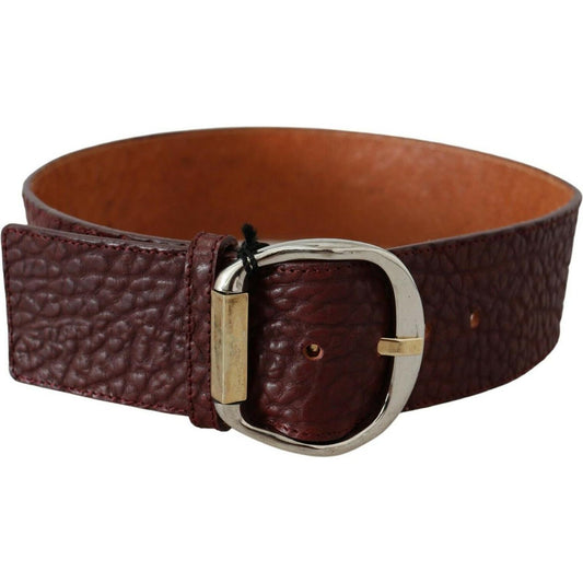 GF Ferre Bordeaux Wide Leather Waist Gold Silver Belt BEL8085- 70