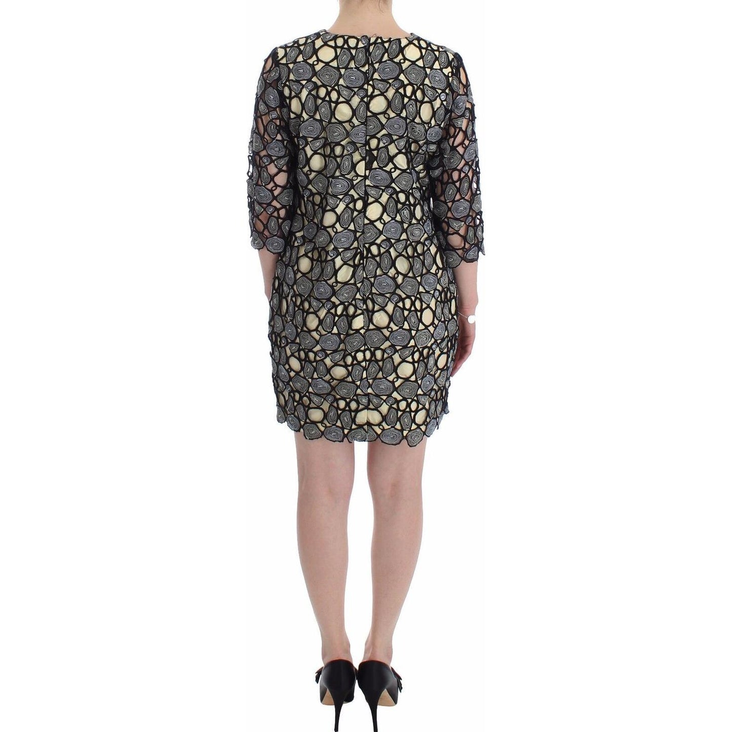 Lanre Da Silva Ajayi Black Cream Sheath Dress Shift Mini Dress