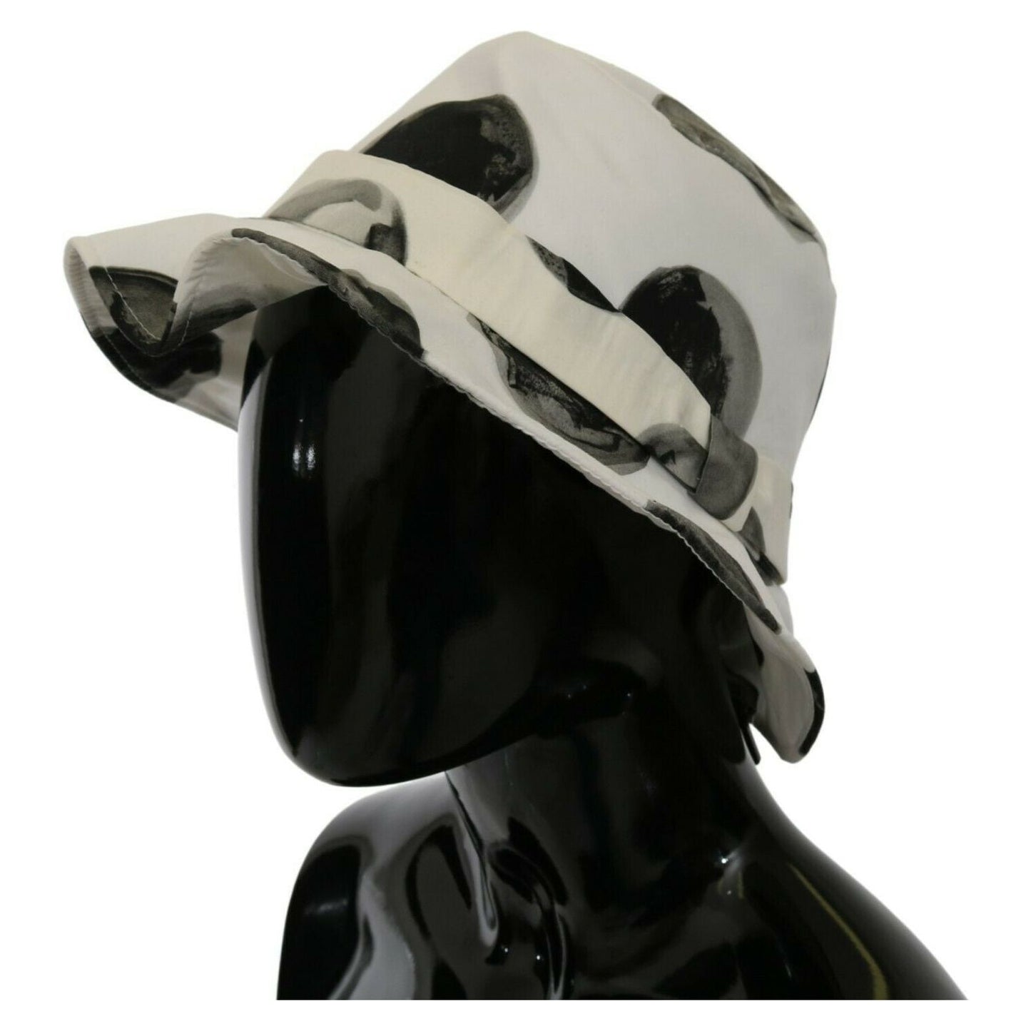 Dolce & Gabbana White Cotton Big Polka Dot Pattern Bucket Hat WOMAN HATS