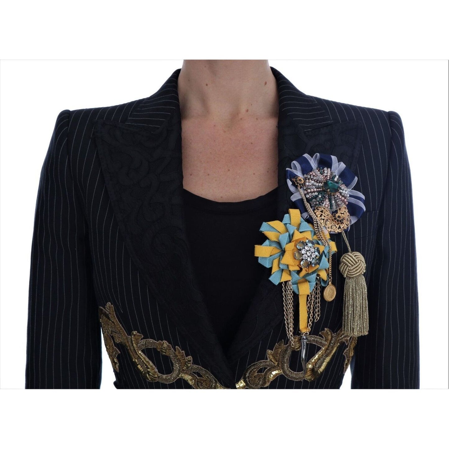 Dolce & Gabbana Black Crystal Fairy Tale Blazer Jacket