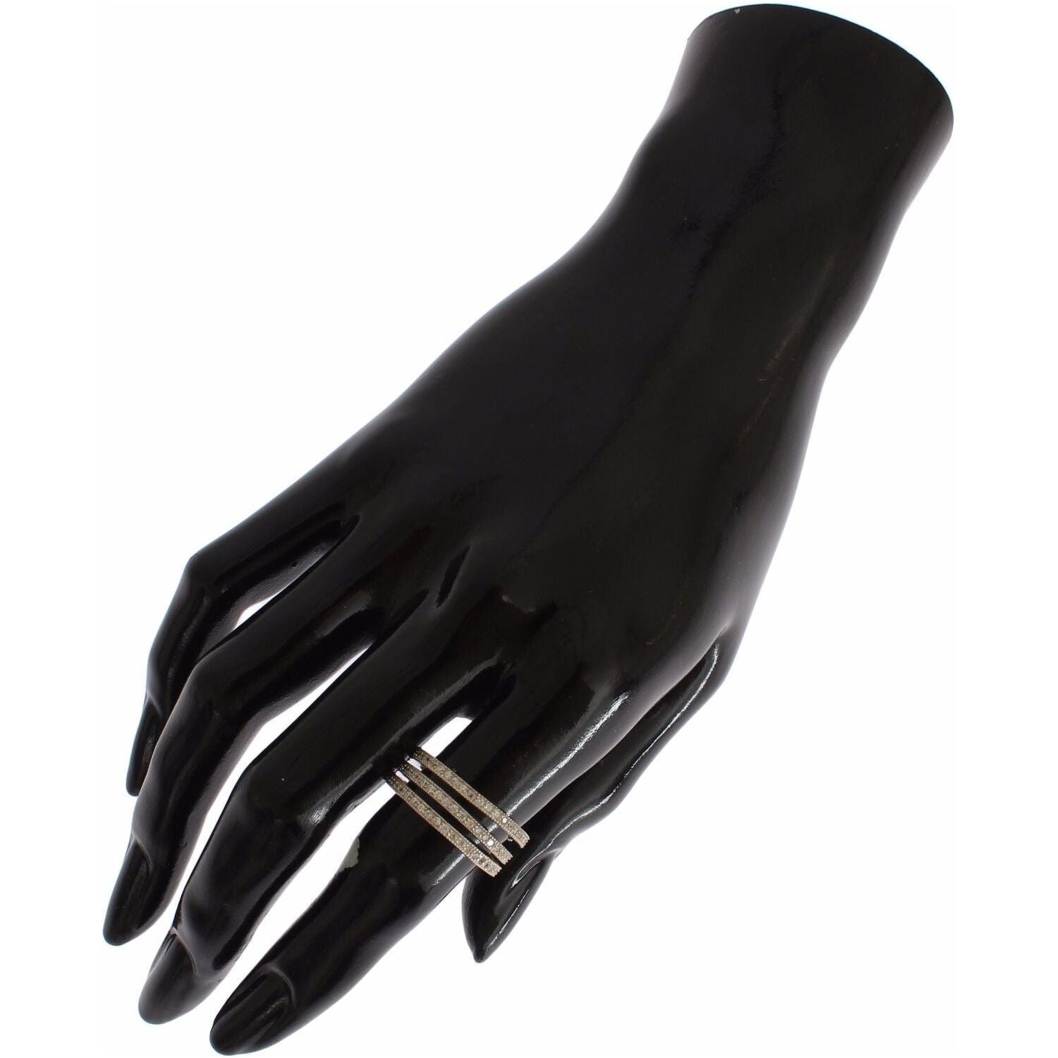 Nialaya Silver Womens Clear CZ 925 Sterling Ring