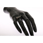 Nialaya Silver Womens Black CZ Rhodium 925 Ring Nr. 90- 55
