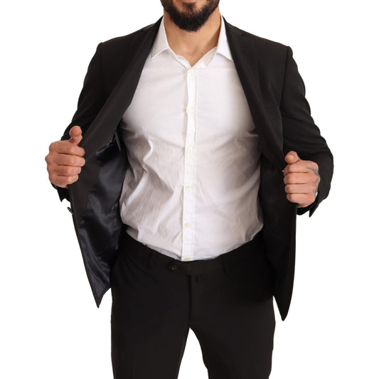 Domenico Tagliente Black Polyester Slim 2 Piece Set TAGLIENTE Suit KOS1902-50