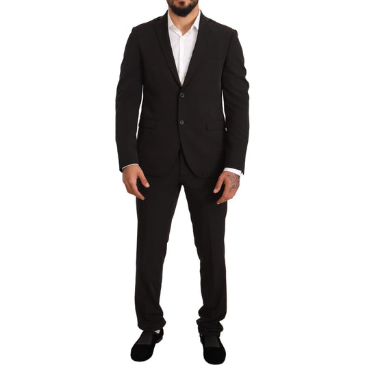 Domenico Tagliente Black Polyester Slim 2 Piece Set TAGLIENTE Suit KOS1902-50