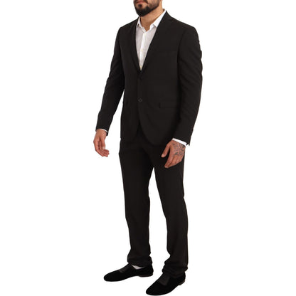 Domenico Tagliente Black Polyester Slim 2 Piece Set TAGLIENTE Suit