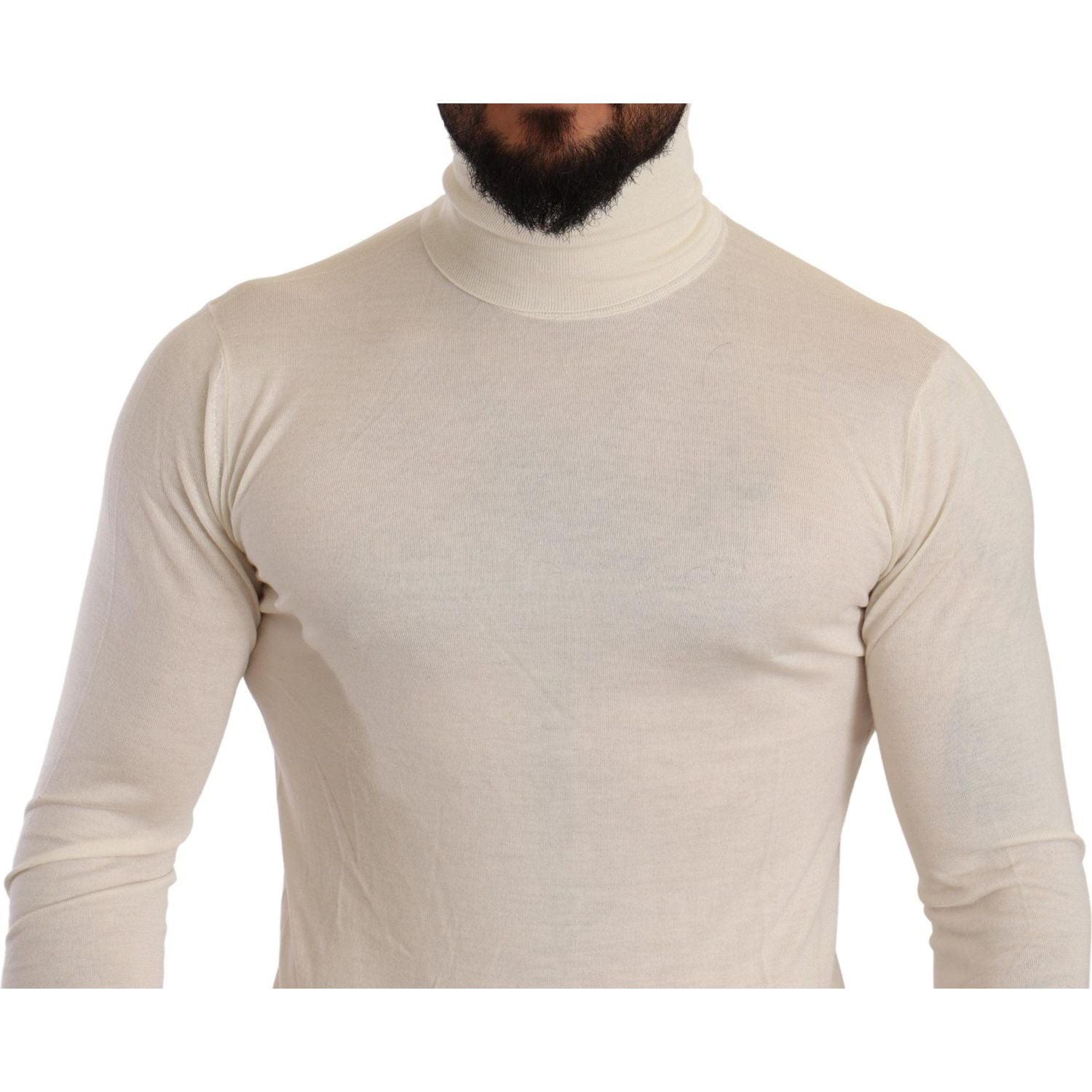 Dolce & Gabbana Cream Cashmere Turtleneck Pullover Sweater