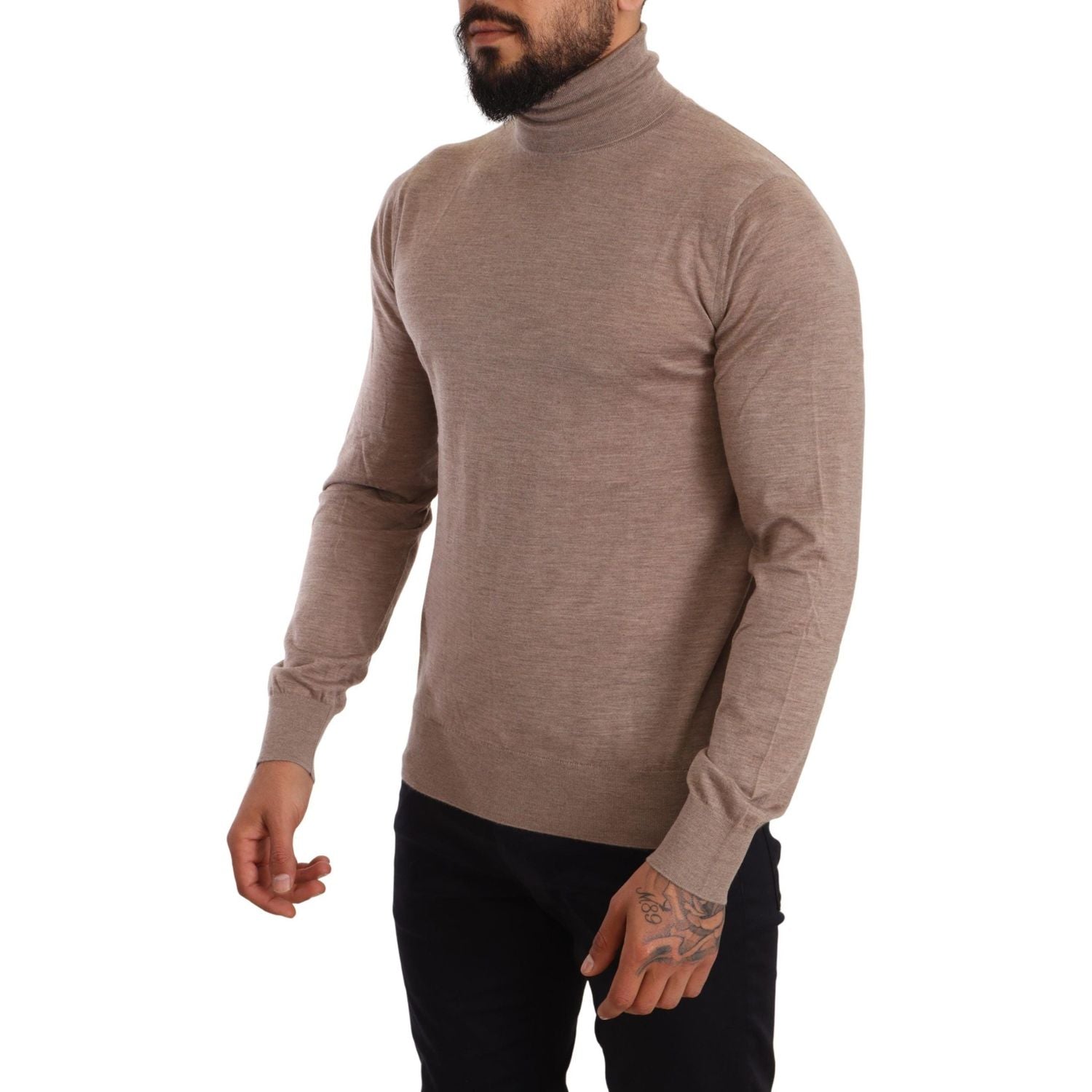 Dolce & Gabbana Brown Cashmere Turtleneck Pullover Sweater