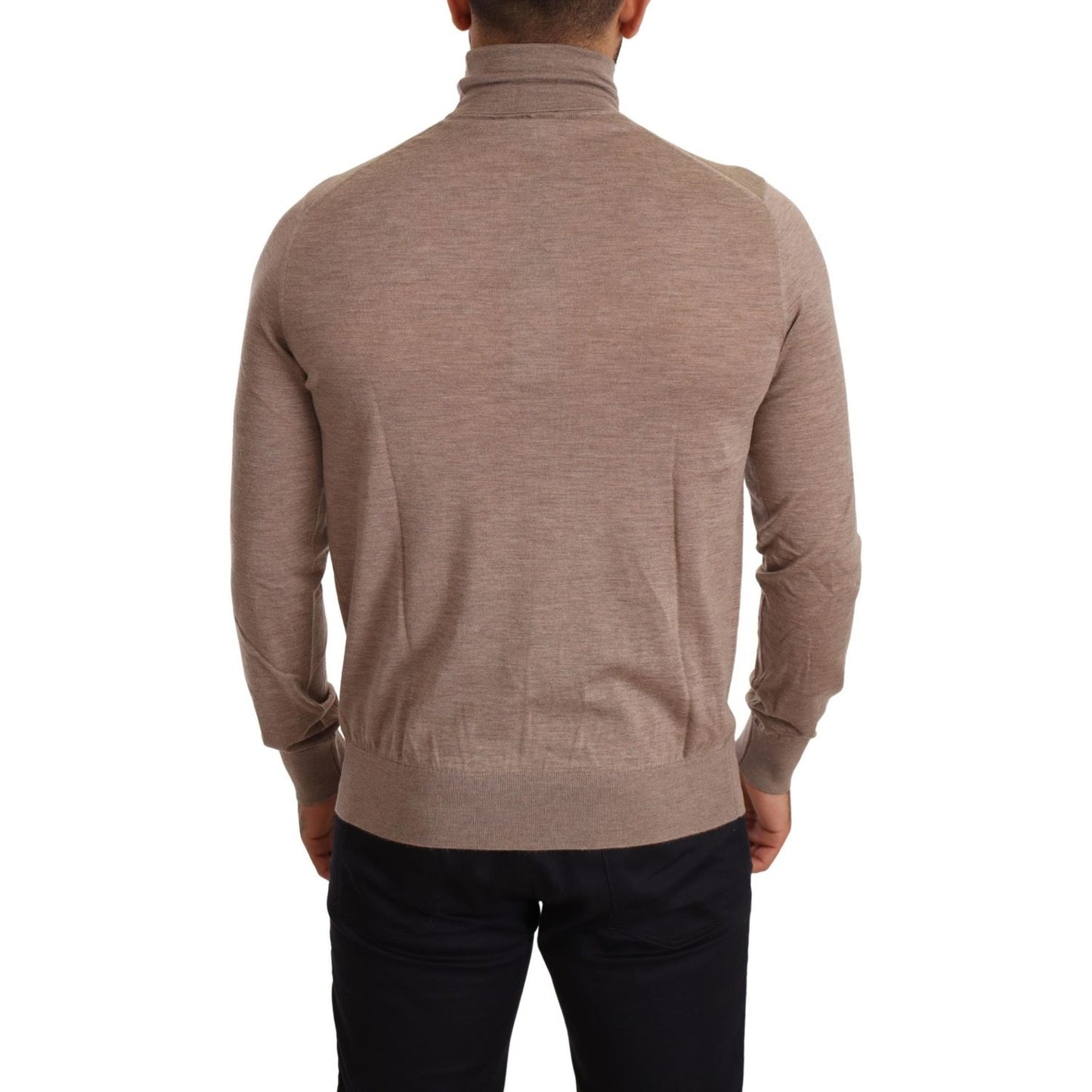 Dolce & Gabbana Brown Cashmere Turtleneck Pullover Sweater