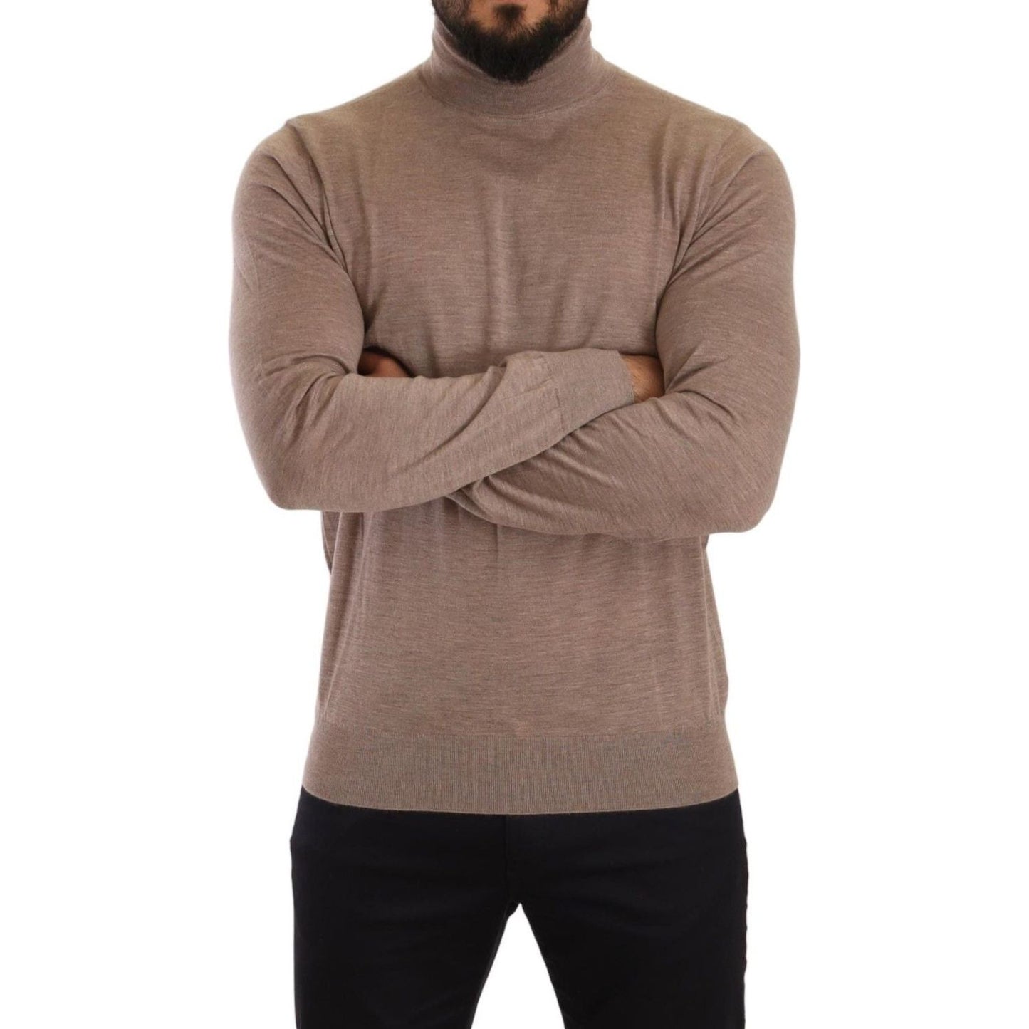 Dolce & Gabbana Brown Cashmere Turtleneck Pullover Sweater