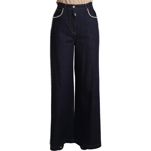 Dolce & Gabbana Dark Blue Crystal Embellished Flare Jeans PAN72287 - 46