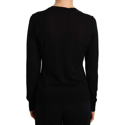 Dolce & Gabbana Black Crewneck Pullover STAFF Sweater Wool