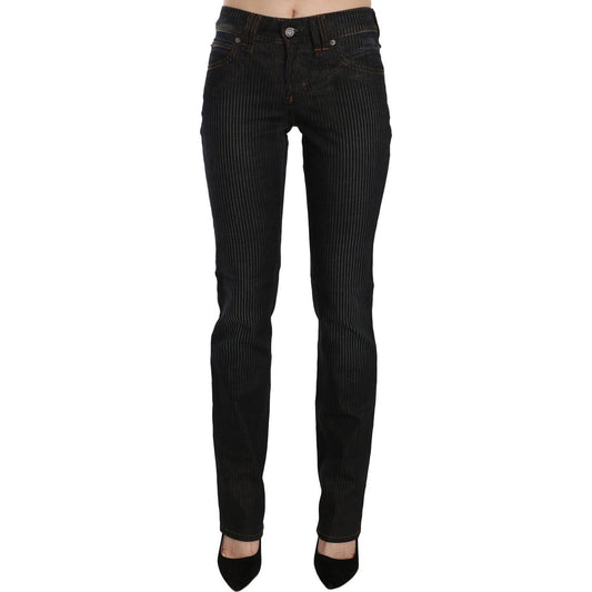 John Galliano Black Mid Waist Slim Fit Corduroy Denim Casual Pants PAN70561-24