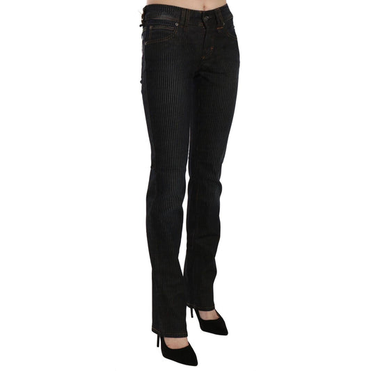 John Galliano Black Mid Waist Slim Fit Corduroy Denim Casual Pants PAN70561-24