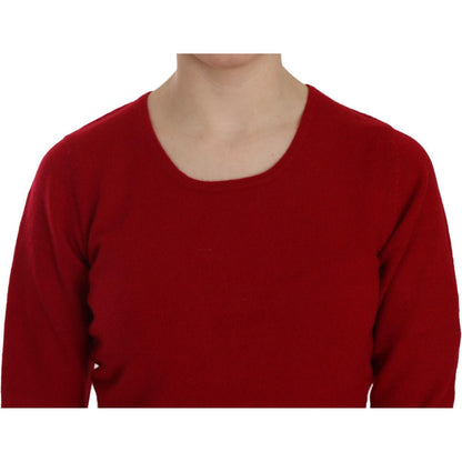 MILA SCHÖN Red Round Neck Pullover Cashmere Sweater