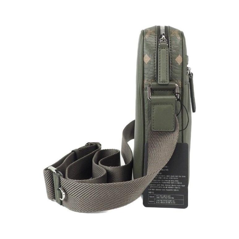 حقيبة كروس بودي متعددة الوظائف من MCM Klassik Mini Sea Turtle Visetos مصنوعة من الجلد المختلط باللون الأخضر