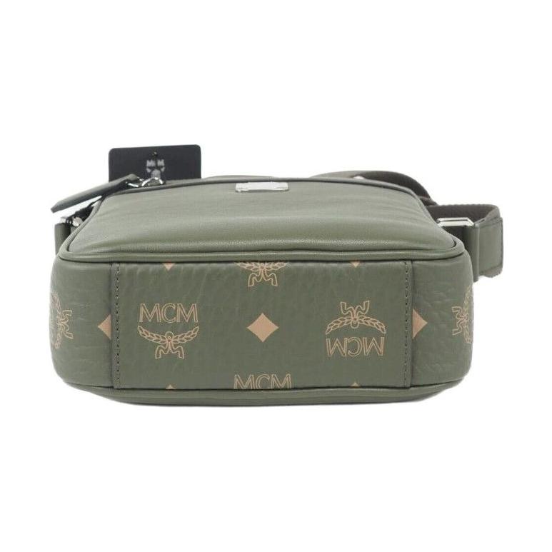 حقيبة كروس بودي متعددة الوظائف من MCM Klassik Mini Sea Turtle Visetos مصنوعة من الجلد المختلط باللون الأخضر