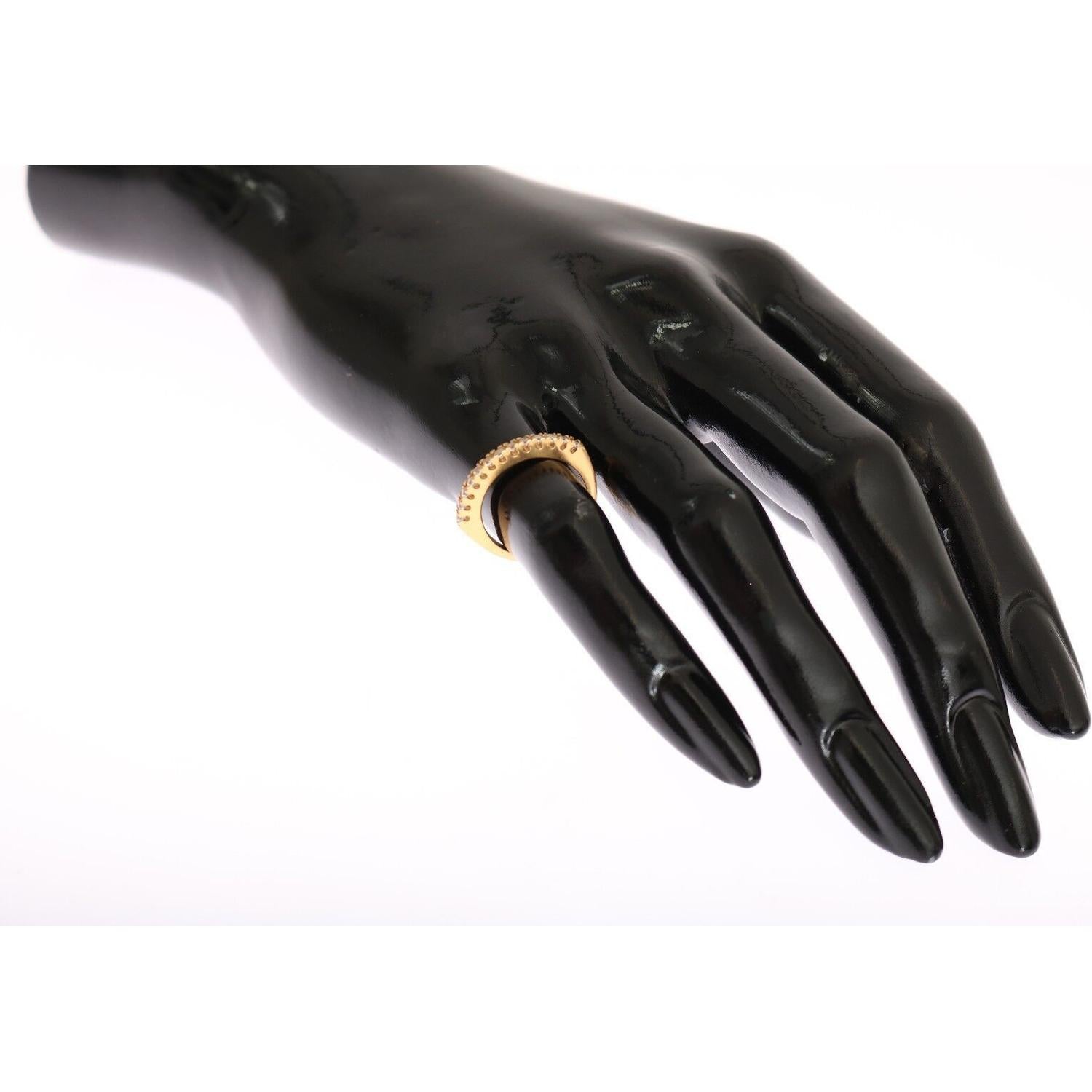 Nialaya Gold Authentic Womens Clear CZ Gold 925 Silver Ring