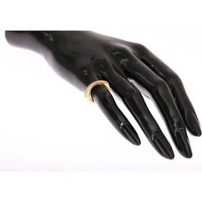 Nialaya Gold Authentic Womens Clear CZ Gold 925 Silver Ring