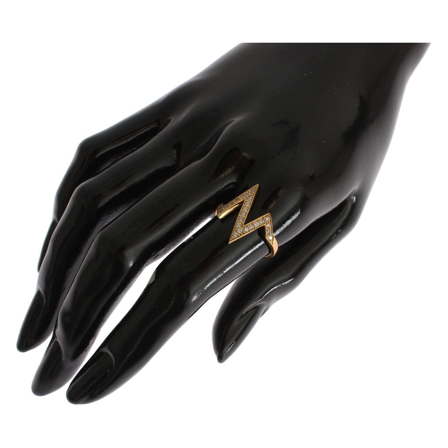 Nialaya Gold 925 Silver Womens Clear CZ 18K Ring