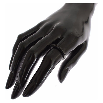 Nialaya Black CZ Rhodium 925 Silver Womens Ring