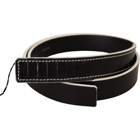 Costume National Black White Leather Fashion Waist Belt BEL61035 -85