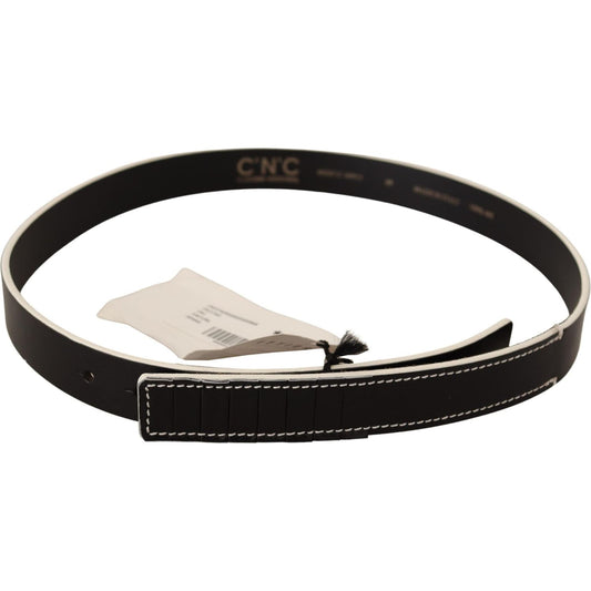 Costume National Black White Leather Fashion Waist Belt BEL61035 -85