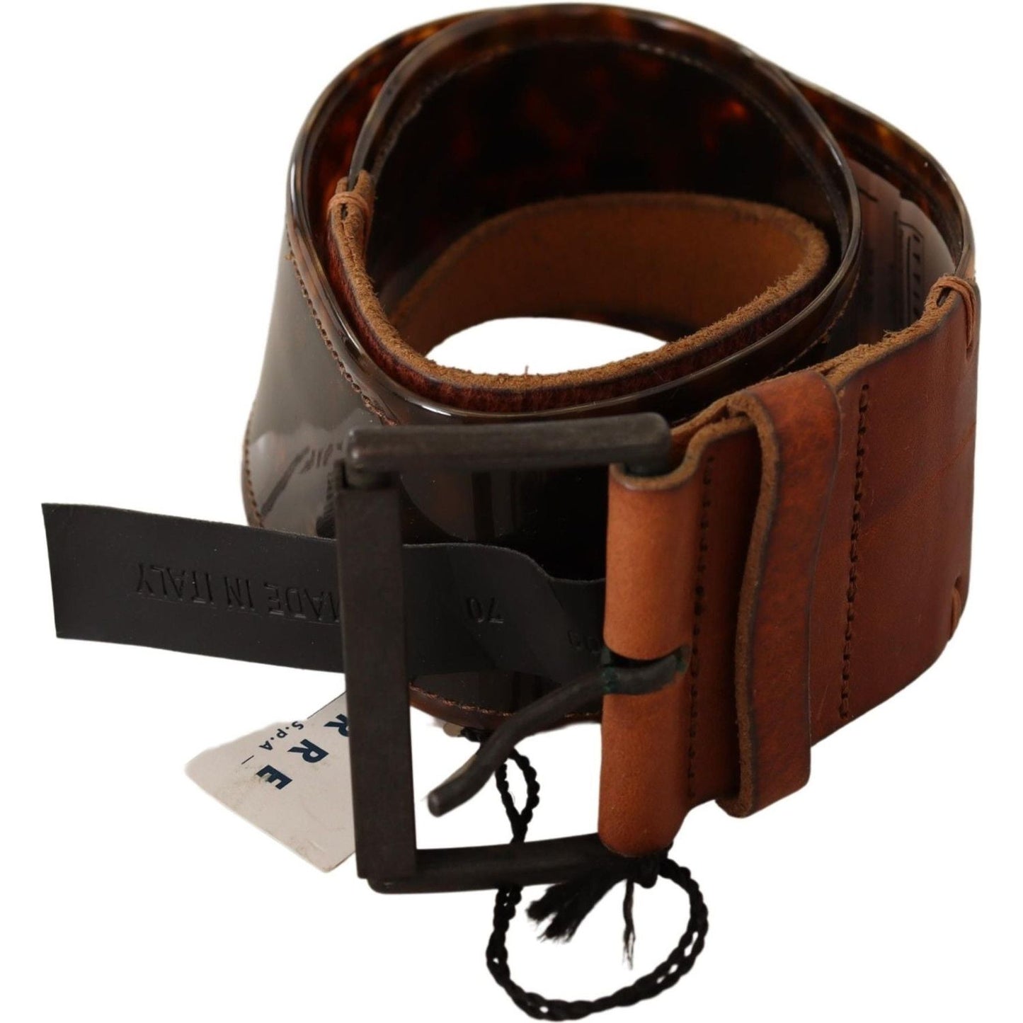 Ermanno Scervino Dark Brown Leather Buckle Waist Belt WOMAN BELTS