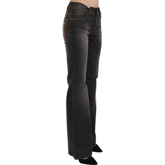Dolce & Gabbana Black Washed Mid Waist Flared Denim Casual Jeans PAN70553- 24