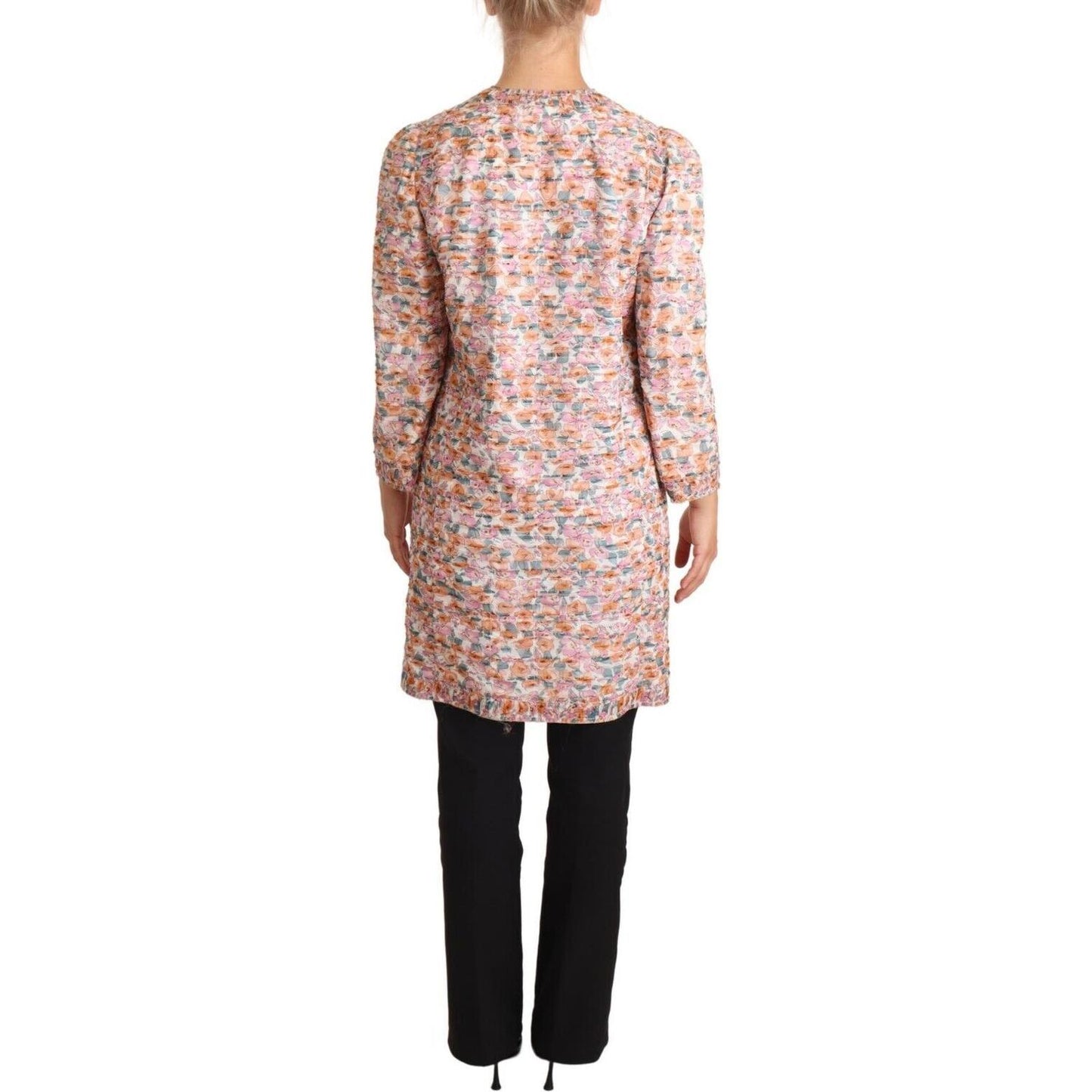 Dolce & Gabbana Multicolor Floral Print Silk Trench Coat Jacket WOMAN COATS & JACKETS