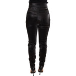 Dolce & Gabbana Black Silver Lurex Thread Cotton Stretch Pants PAN71900-42