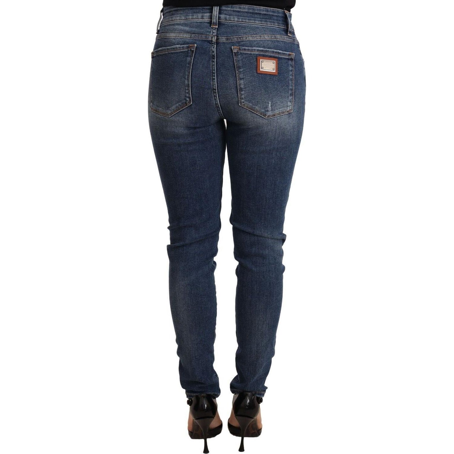 Dolce & Gabbana Blue Wash Skinny Denim Cotton Stretch Jeans PAN72265-40