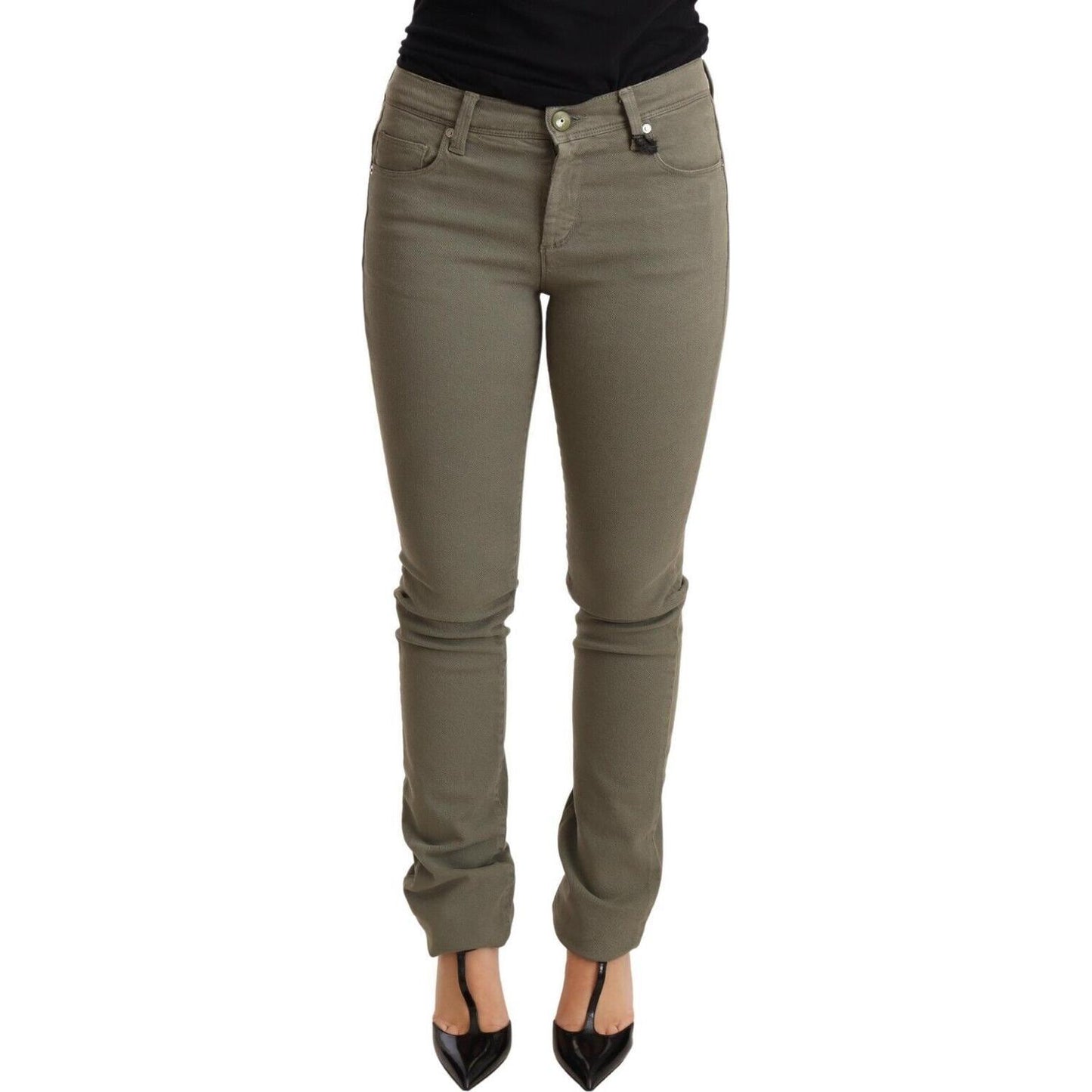 Ermanno Scervino Green Low Waist Skinny Slim Trouser Cotton Jeans Jeans & Pants