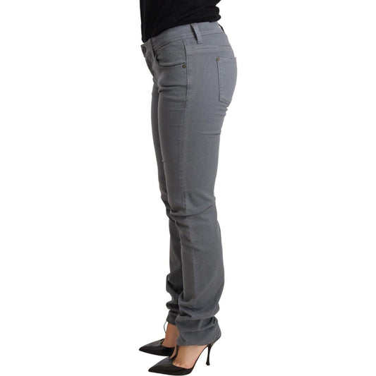 Ermanno Scervino Gray Low Waist Skinny Slim Trouser Cotton Jeans PAN72062-26