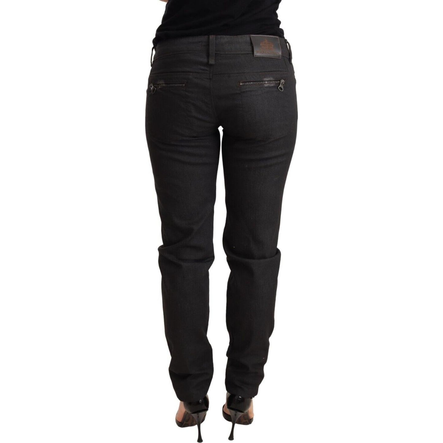 Ermanno Scervino Black Low Waist Skinny Slim Trouser Cotton Jeans PAN72063-26