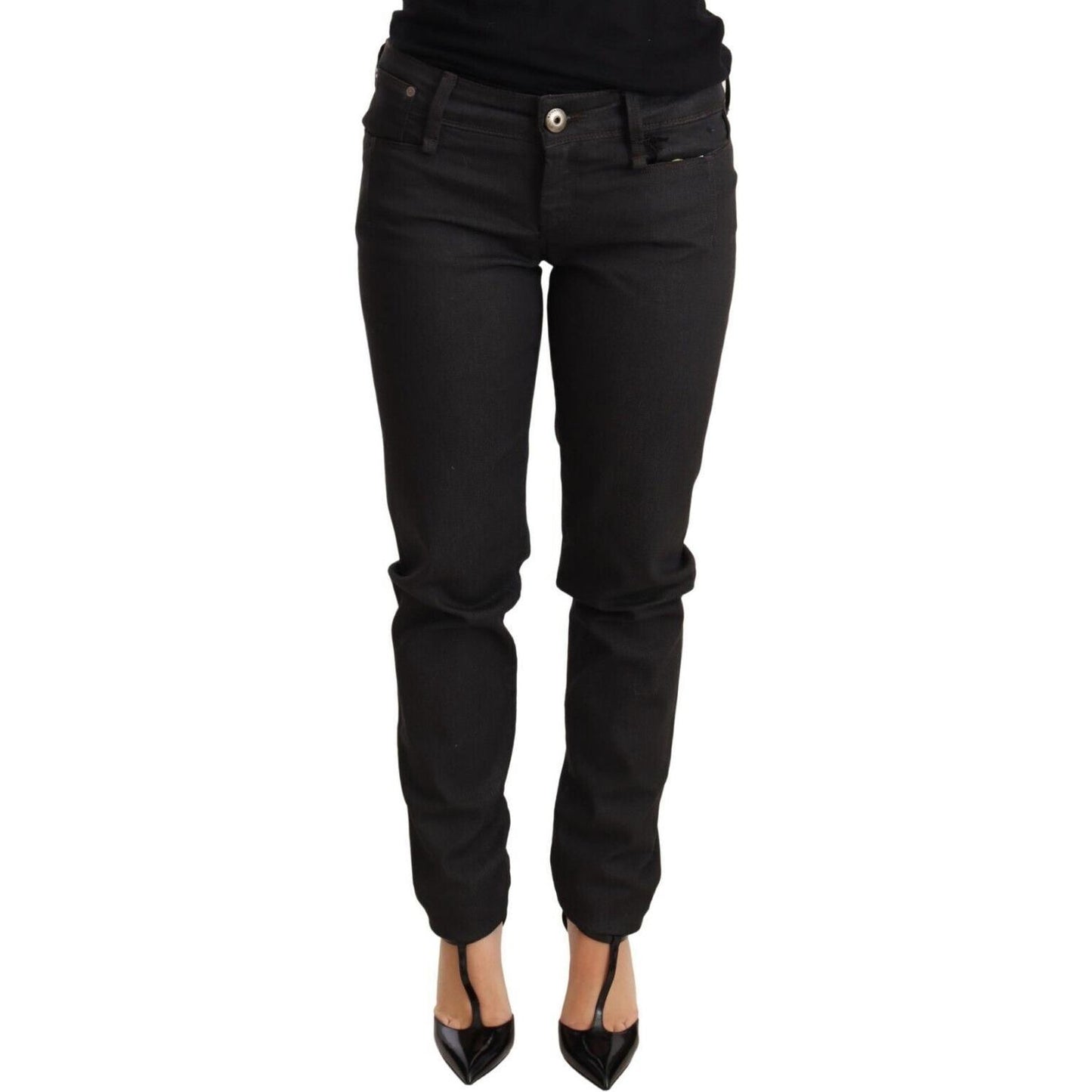 Ermanno Scervino Black Low Waist Skinny Slim Trouser Cotton Jeans PAN72063-26