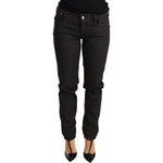 Ermanno Scervino Black Low Waist Skinny Slim Trouser Cotton Jeans PAN72063-26