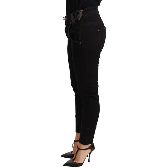 Ermanno Scervino Black Low Waist Skinny Slim Trouser Cotton Jeans PAN72065-26