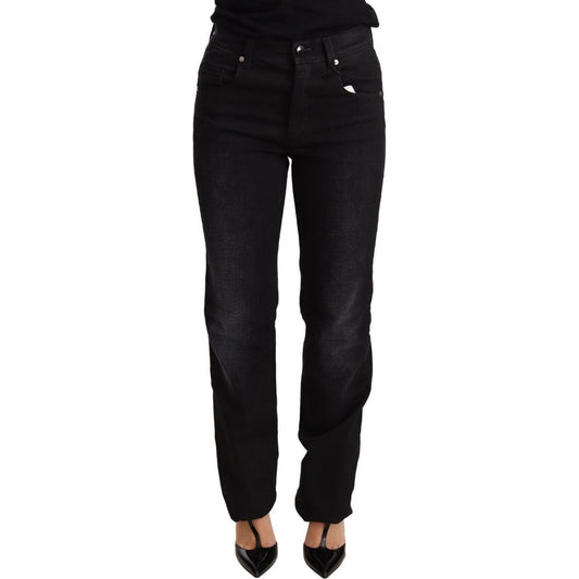 Ermanno Scervino Black Washed Straight Denim Trouser Cotton Jeans PAN72190-26