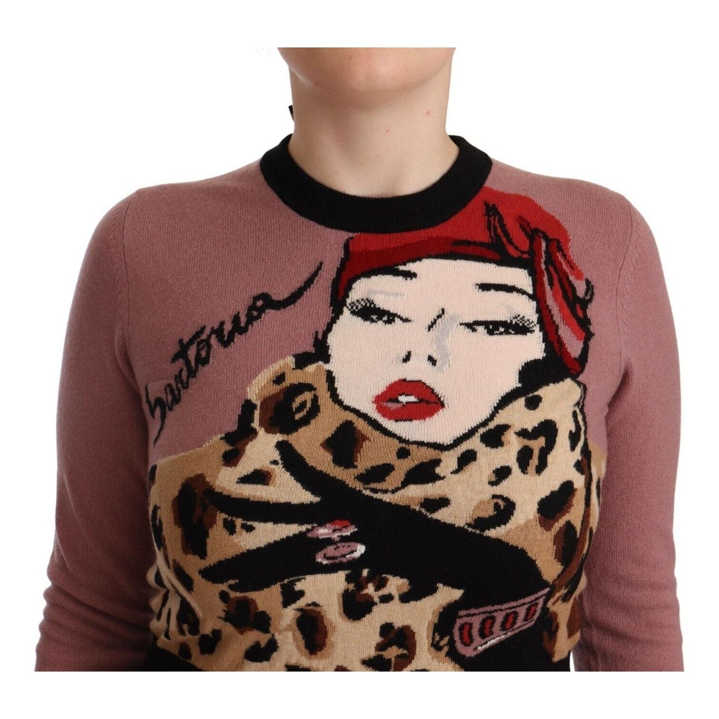 Dolce & Gabbana Pink Cashmere Crewneck Sartoria Pullover Sweater TSH6701 - 38