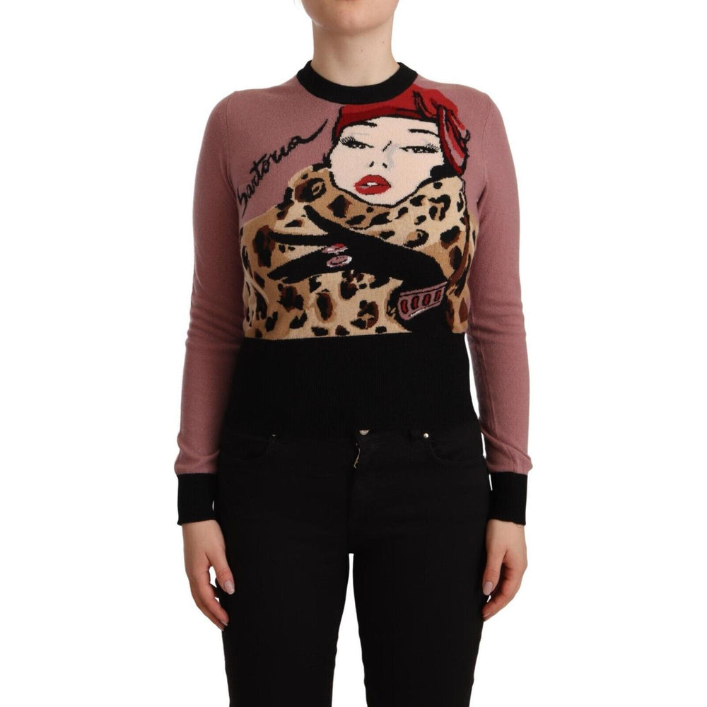 Dolce & Gabbana Pink Cashmere Crewneck Sartoria Pullover Sweater TSH6701 - 38