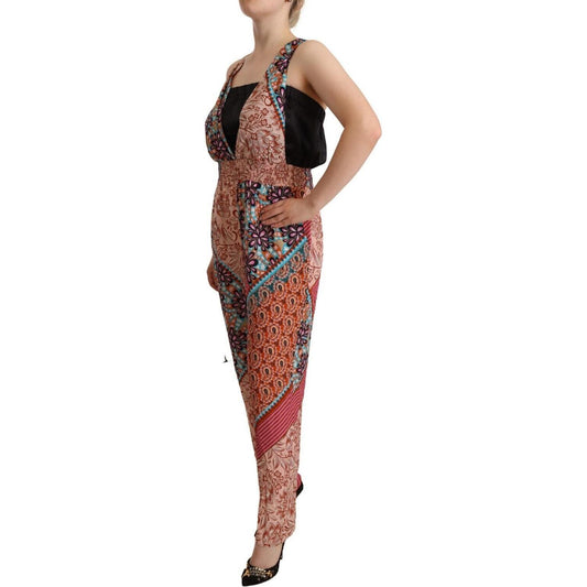 PINKO Multicolor Viscose Floral Print Women Jumpsuit Dress DR28553 - 44