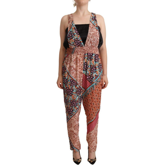 PINKO Multicolor Viscose Floral Print Women Jumpsuit Dress DR28553 - 44