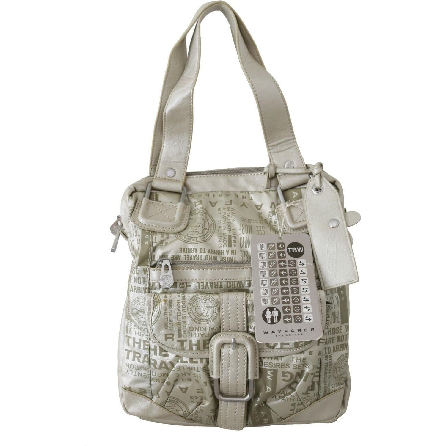 حقيبة كتف أنيقة من القماش باللون الأبيض من WAYFARER