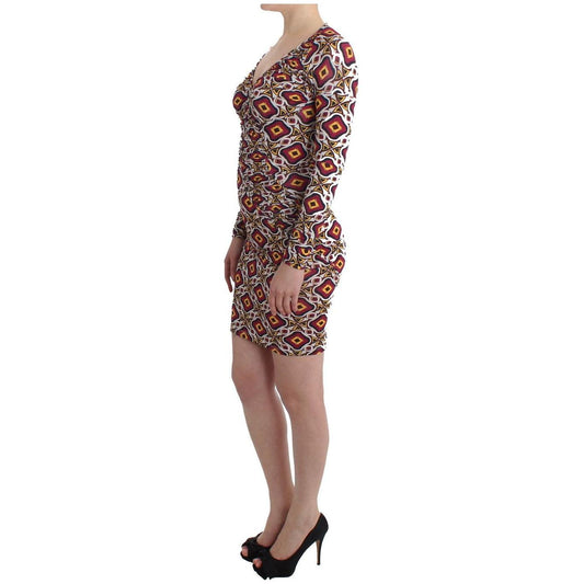 GF Ferre Multicolor Longsleeved Viscose Shift Dress SIG11519-1