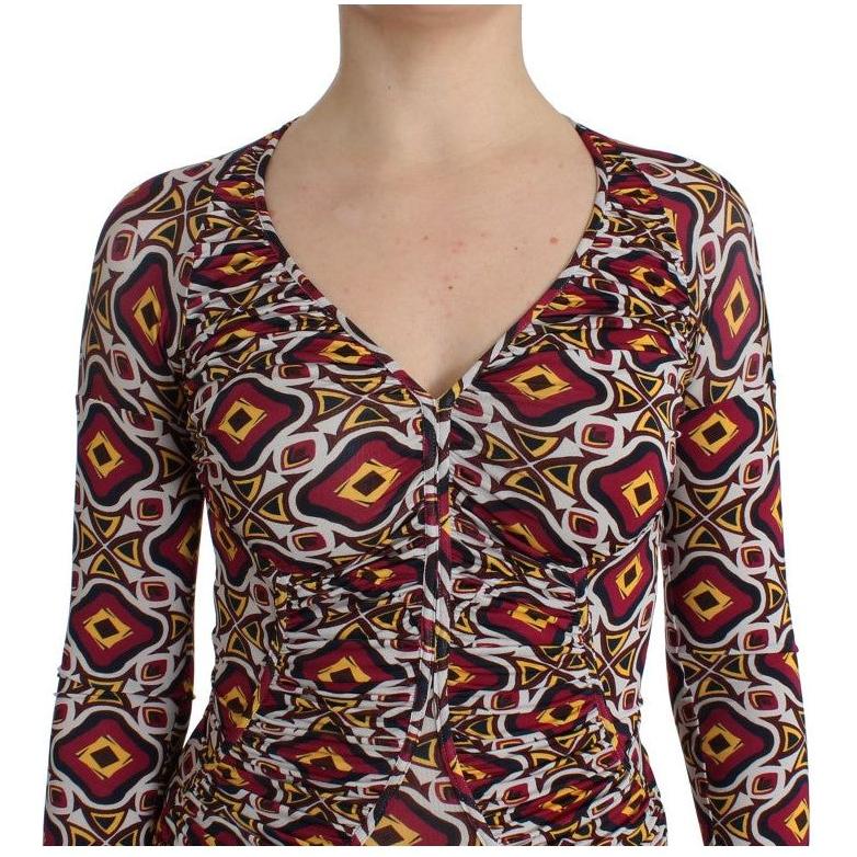 GF Ferre Multicolor Longsleeved Viscose Shift Dress