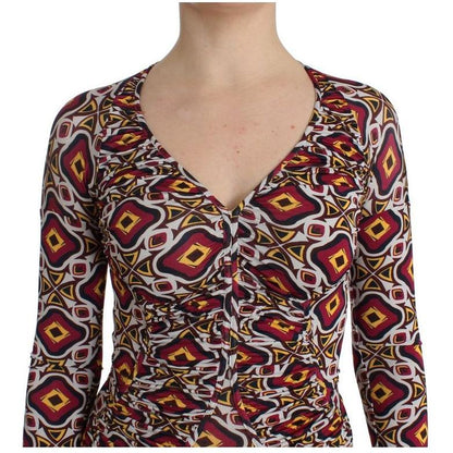 GF Ferre Multicolor Longsleeved Viscose Shift Dress