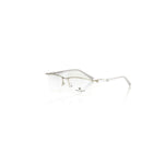 Frankie Morello Silver Metallic Unisex Frame with gold accents and Havana arms, Italian-crafted eyeglasses.
