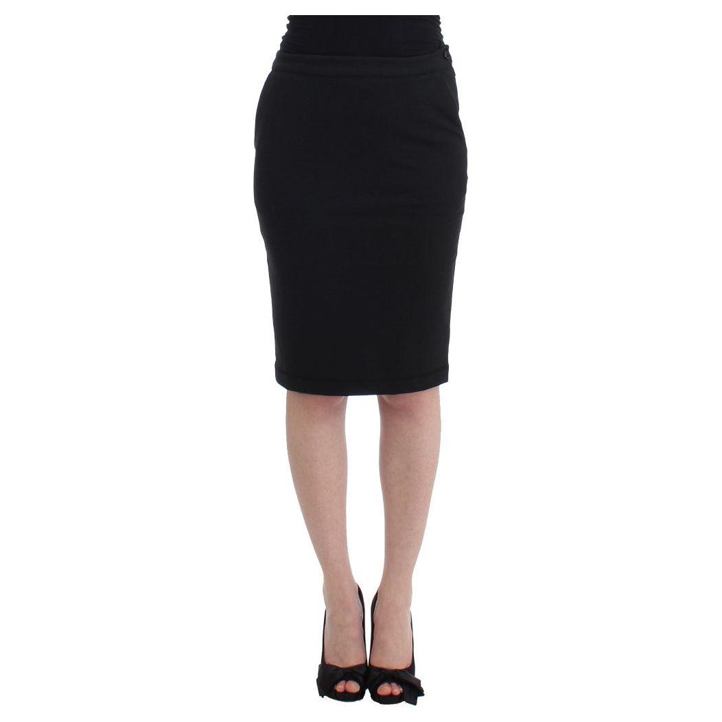 GF Ferre Black Straight Pencil Skirt